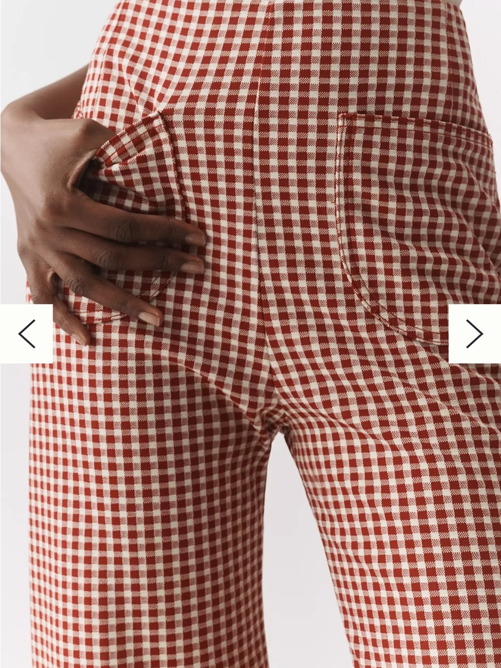 Maeve Anthropologie Collette High Rise Ruffle Pant - Red Gingham - Picture 3 of 4